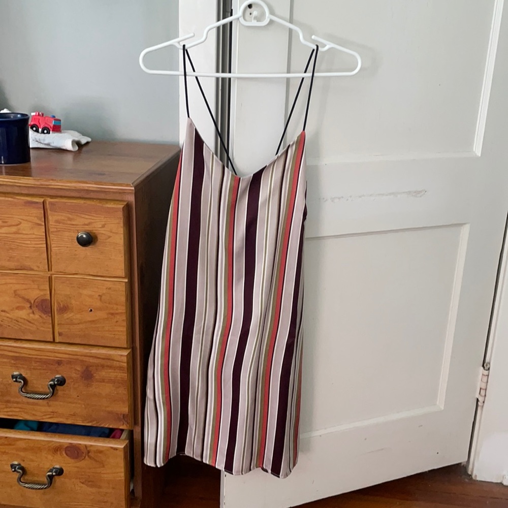 Striped low back cocktail dress